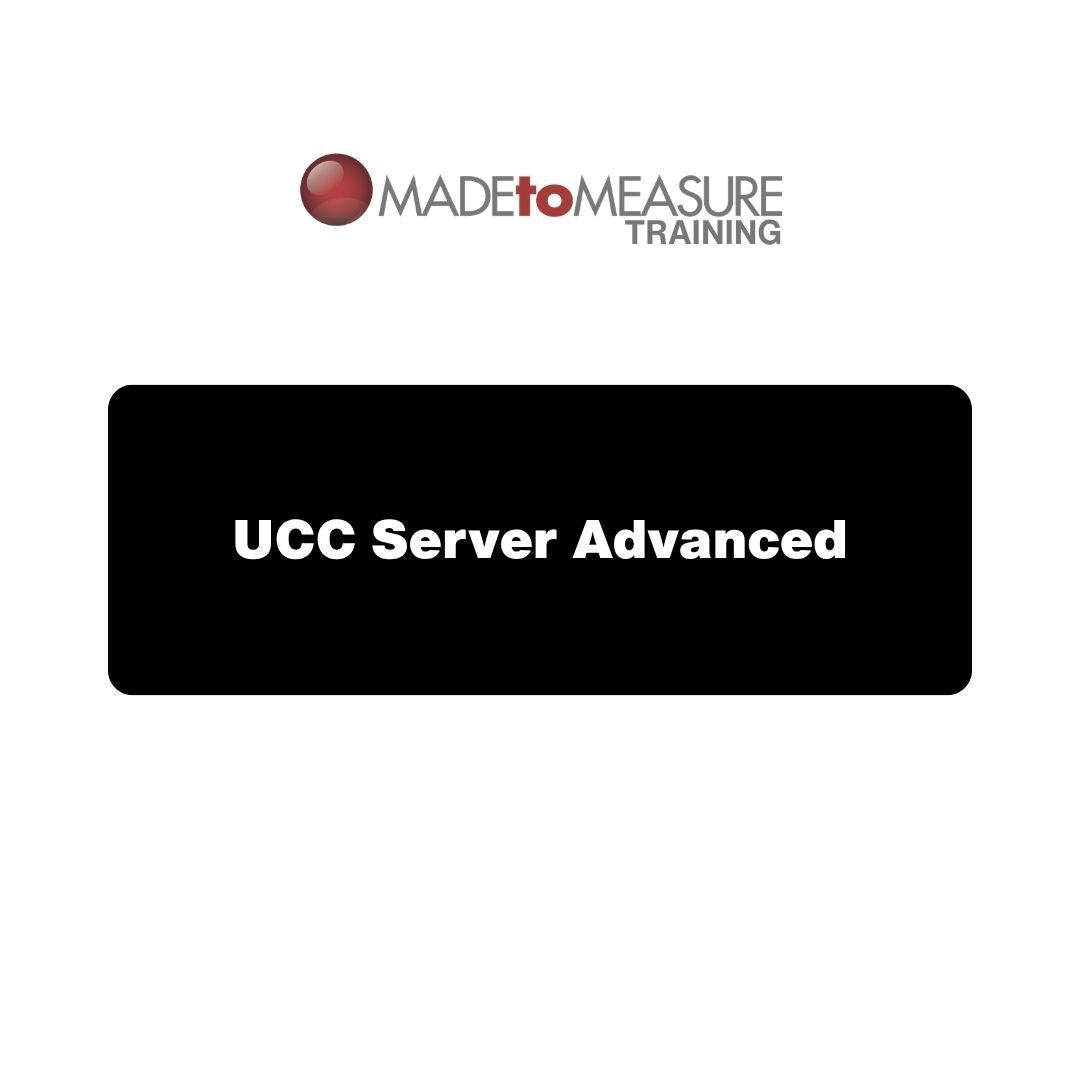 UCC Server Advanced Software Training